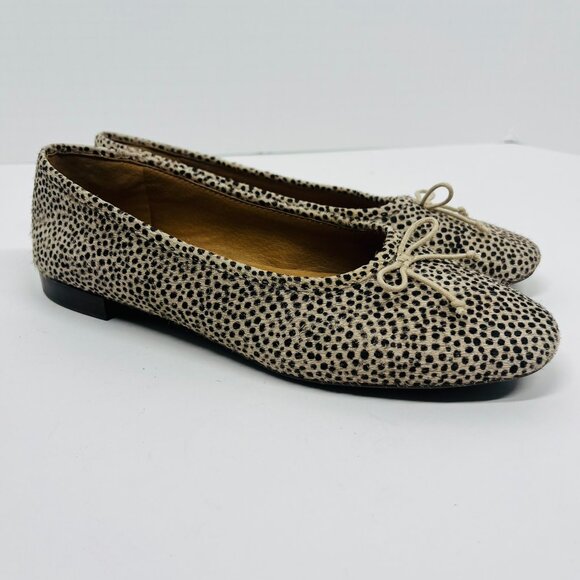 Madewell Animal Print "The Adelle" Ballet Flat in Spot Dot Calf Hair Sz. 7.5 - Picture 5 of 8